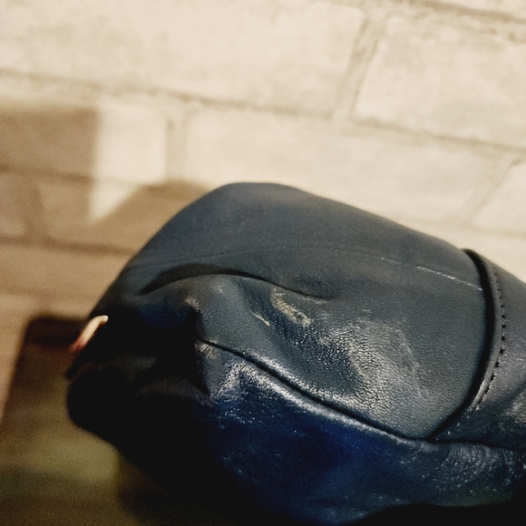 Coach Dark Teal Leather Tote - Picture 3 of 10